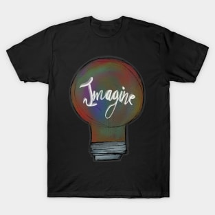 Colorful lamp - imagine - black T-Shirt